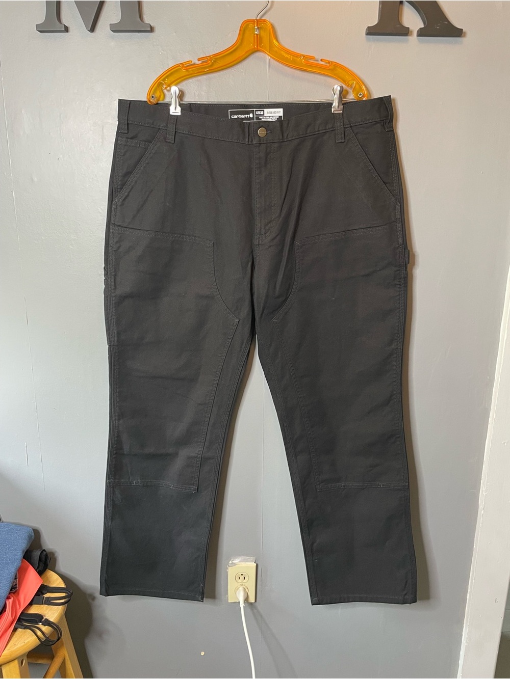 Carhartt Rugged Flex Relaxed Fit Duck Double-Front Utility Work Pant Black 42x32